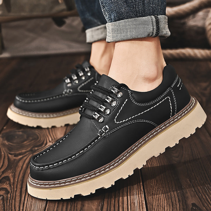Rowen Genuine Leather Lace-Up Moc Toe Shoes