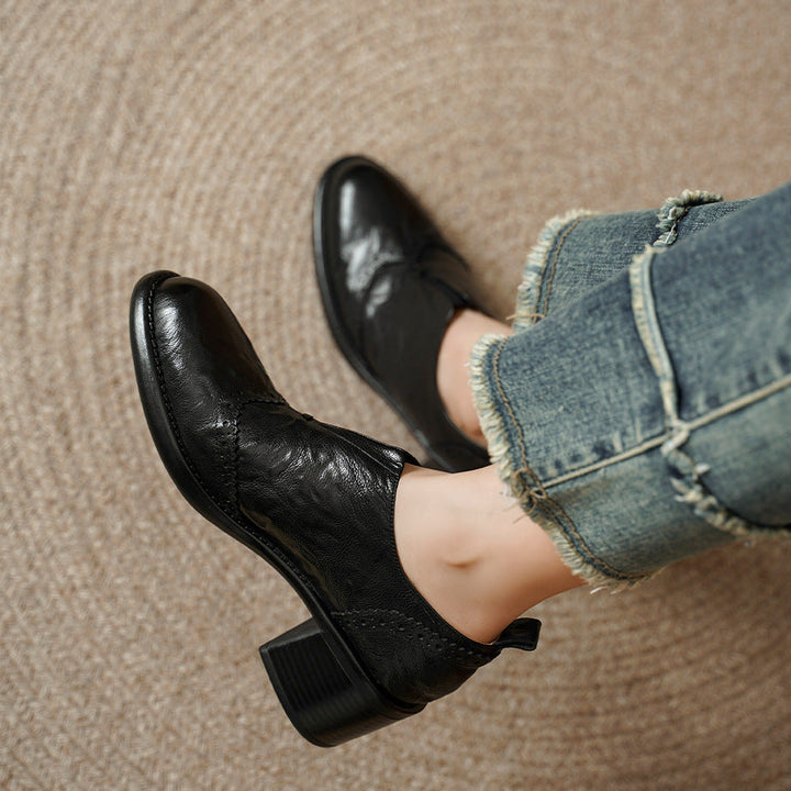Everett Genuine Leather Wingtip Platform Shoes