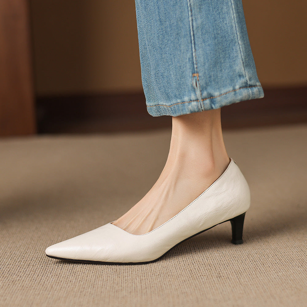 Avia Genuine Leather Pointed-Toe Heels