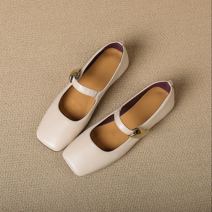 Freya Genuine Leather Mary Jane Flats