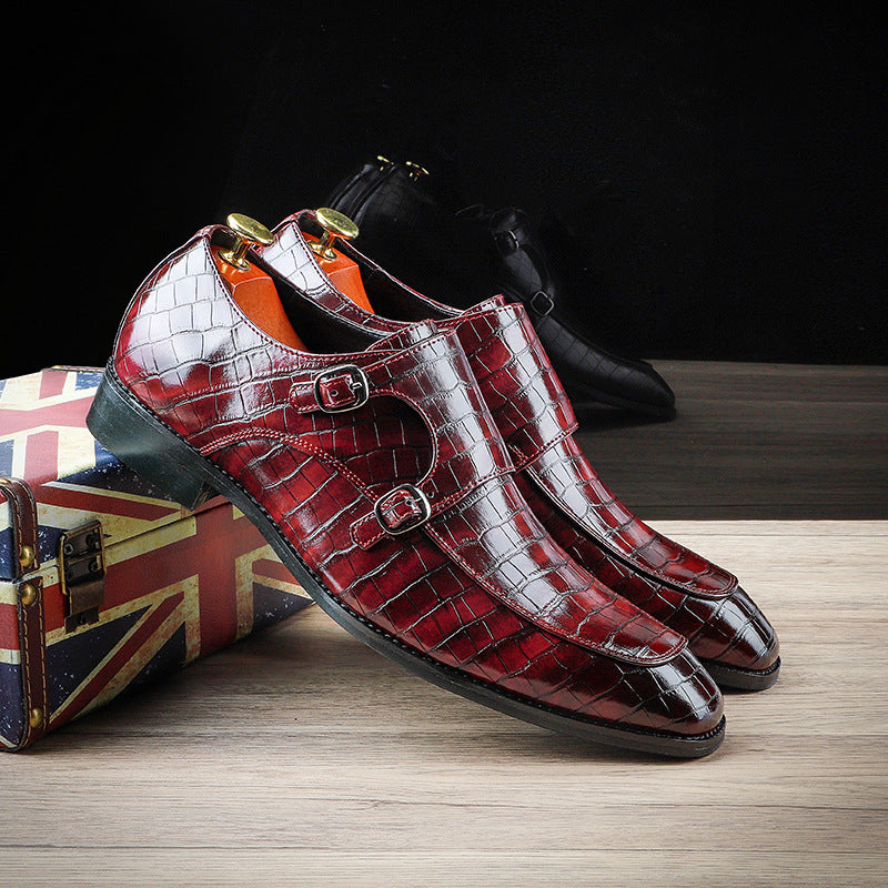 Marco Double Monk-Strap Leather Shoes