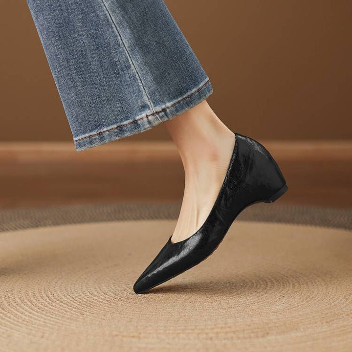 Marlot Genuine Leather Pointed-Toe Heel Pumps