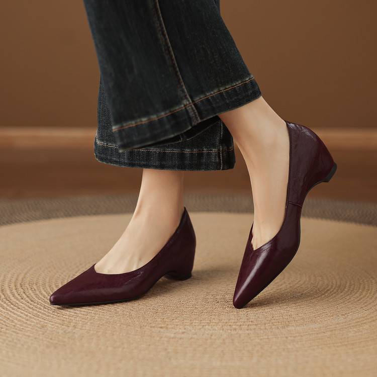 Marlot Genuine Leather Pointed-Toe Heel Pumps