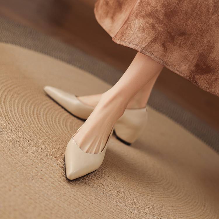 Marlot Genuine Leather Pointed-Toe Heel Pumps