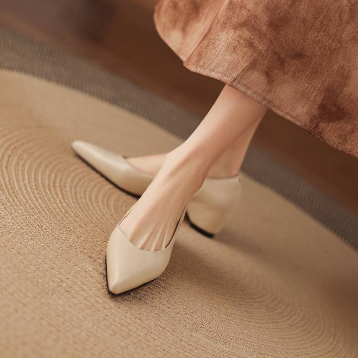 Marlot Genuine Leather Pointed-Toe Heel Pumps