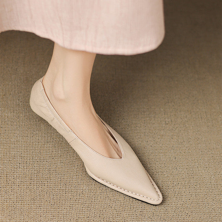 Emma Genuine Leather Pointed-Toe Heels