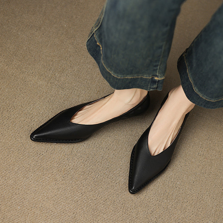 Emma Genuine Leather Pointed-Toe Heels