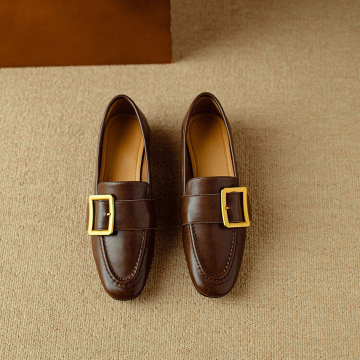 Rizon Genuine Leather Belt Buckle Shoes