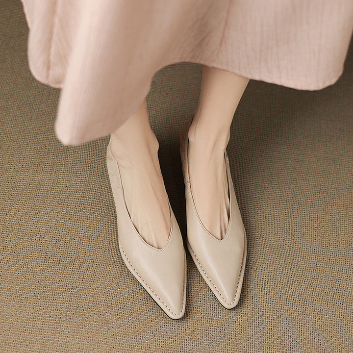 Emma Genuine Leather Pointed-Toe Heels