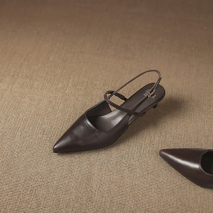 Zyra Genuine Leather Mary-Jane Slingback Heels