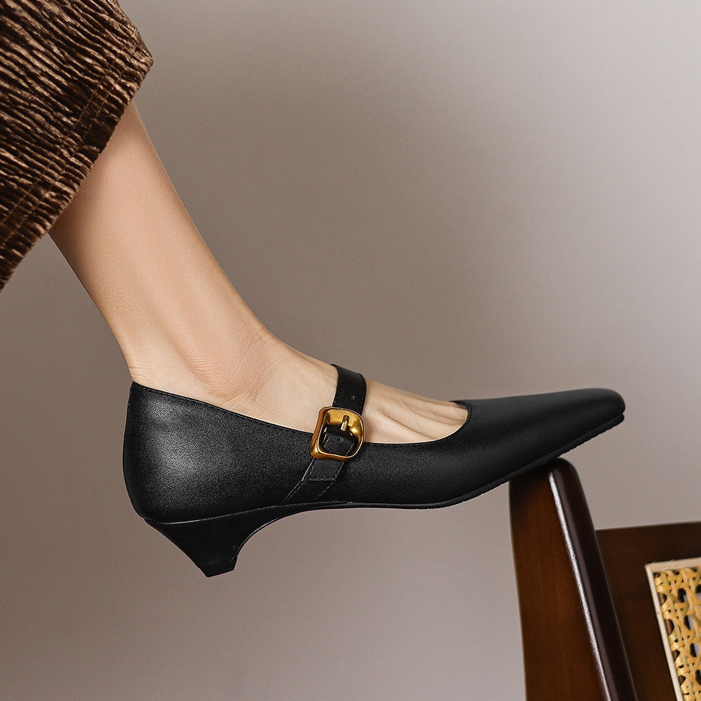 Kelly Genuine Leather Mary Jane Pumps