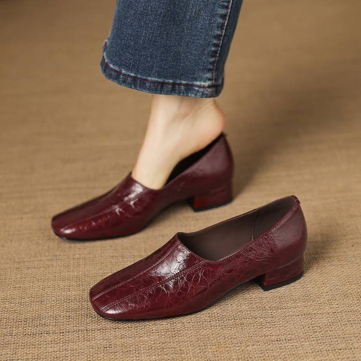 Flea Genuine Leather Loafer Pumps