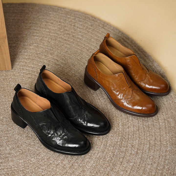 Everett Genuine Leather Wingtip Platform Shoes
