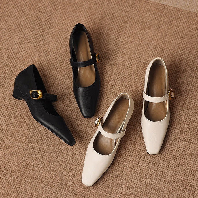 Kelly Genuine Leather Mary Jane Pumps