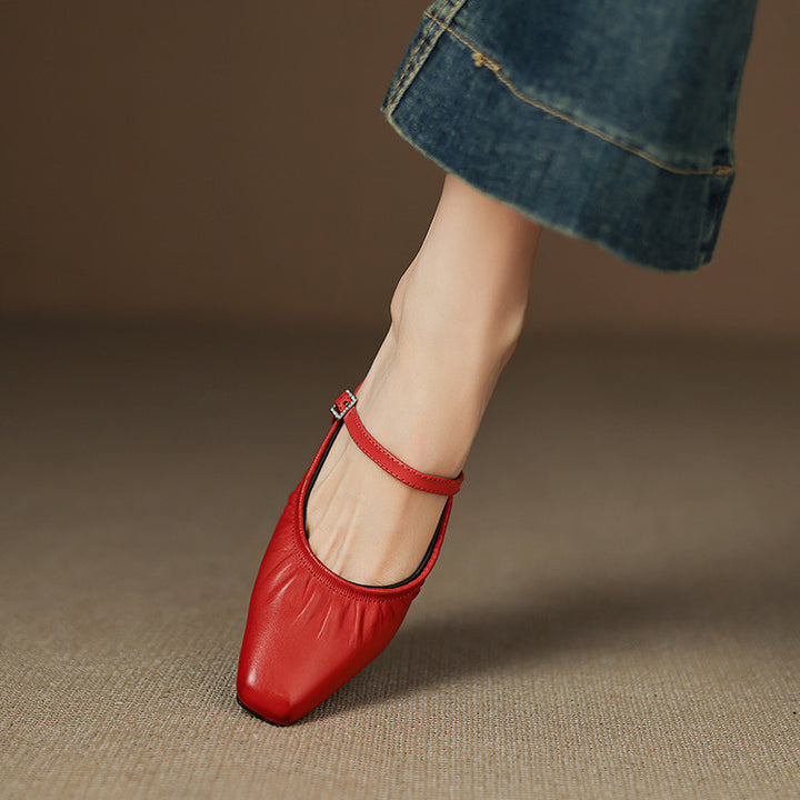 Zeva Genuine Leather Mary Jane Mules