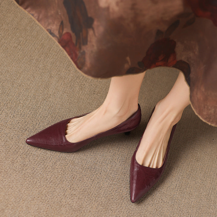 Avia Genuine Leather Pointed-Toe Heels
