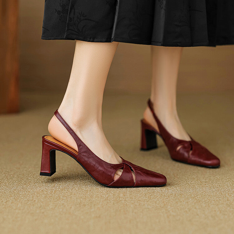 Marlet Genuine Leather Slingbacks