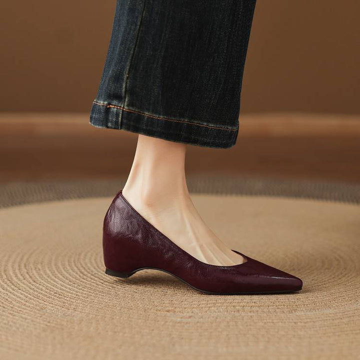 Marlot Genuine Leather Pointed-Toe Heel Pumps
