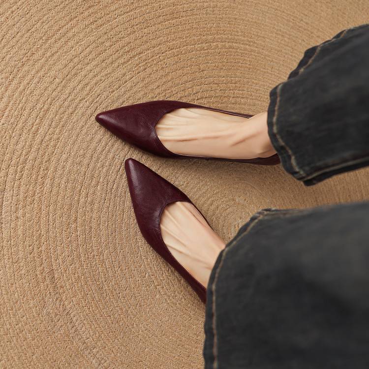 Marlot Genuine Leather Pointed-Toe Heel Pumps