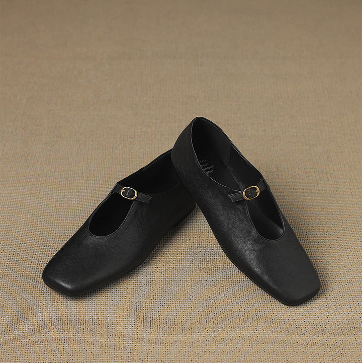 Kleva Genuine Leather Mary Jane Flats