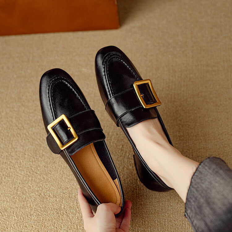 Rizon Genuine Leather Belt Buckle Shoes