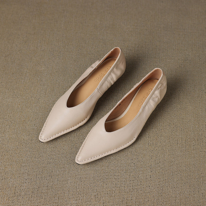 Emma Genuine Leather Pointed-Toe Heels