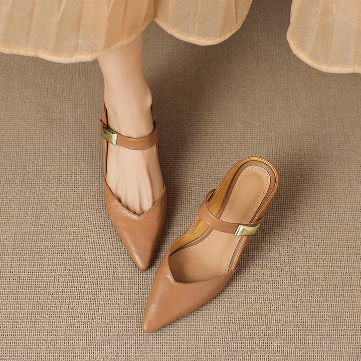 Avani Genuine Leather Mary Jane Mules