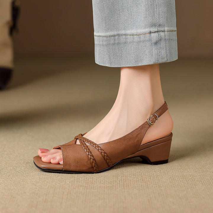 Emilia Genuine Leather Slingback Sandals