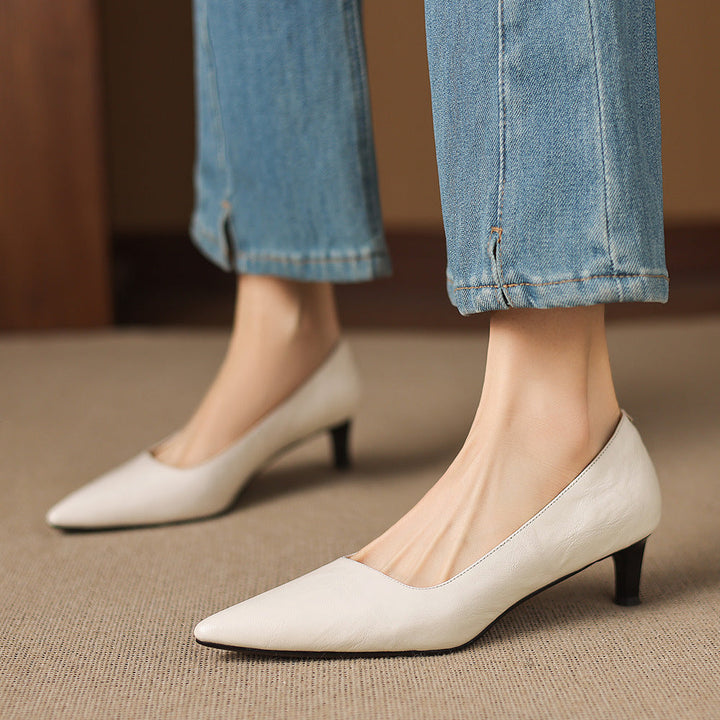 Avia Genuine Leather Pointed-Toe Heels