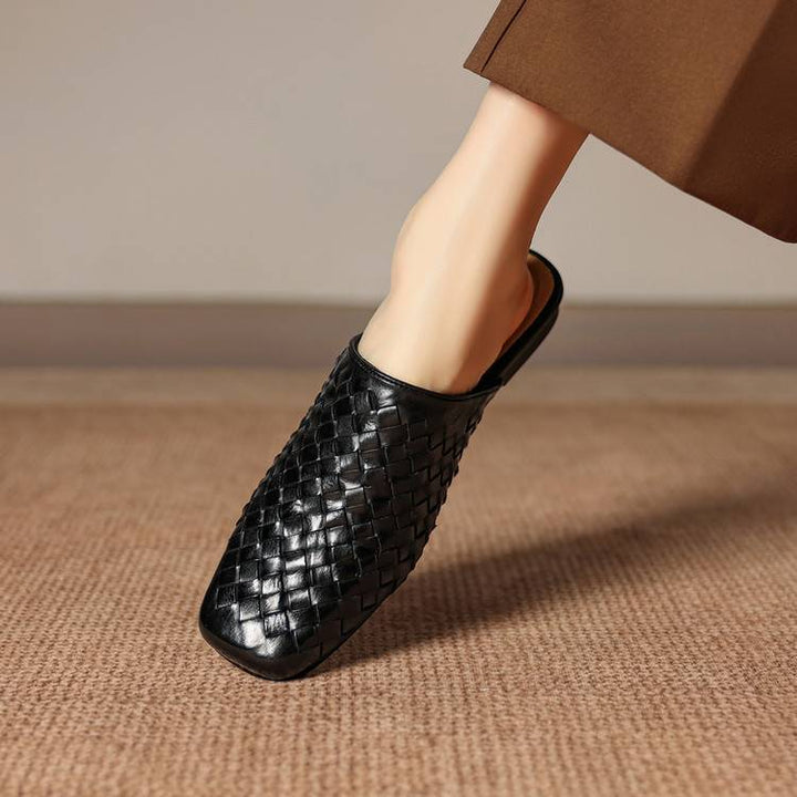 Amani Woven Genuine Leather Slip-On Mule
