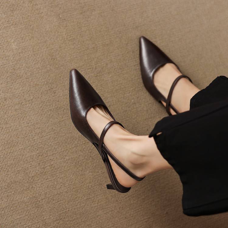 Kemi Genuine Leather Slingbacks