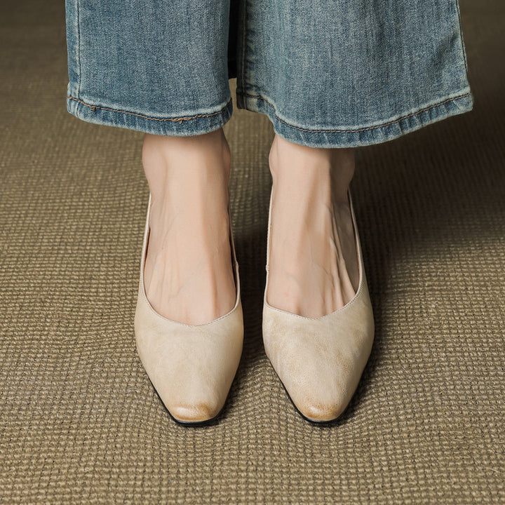 Vena Genuine Leather Heel Pumps