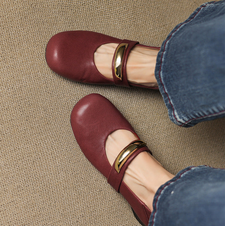 Etta Genuine Leather Mary Jane Pumps