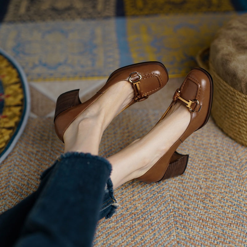 Velyn Genuine Leather Heels