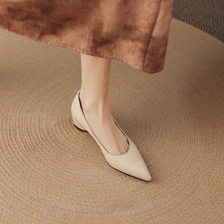 Marlot Genuine Leather Pointed-Toe Heel Pumps