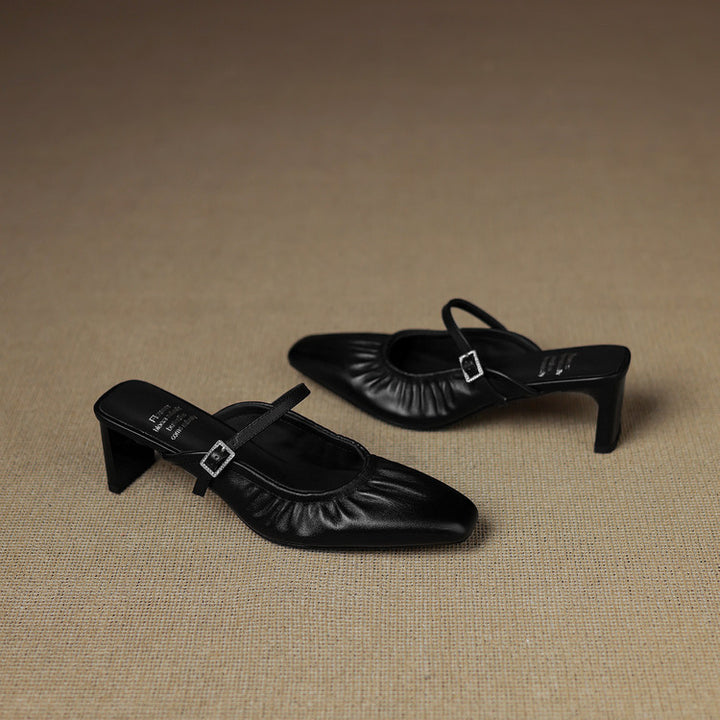 Zeva Genuine Leather Mary Jane Mules