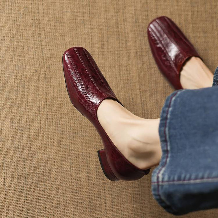 Flea Genuine Leather Loafer Pumps