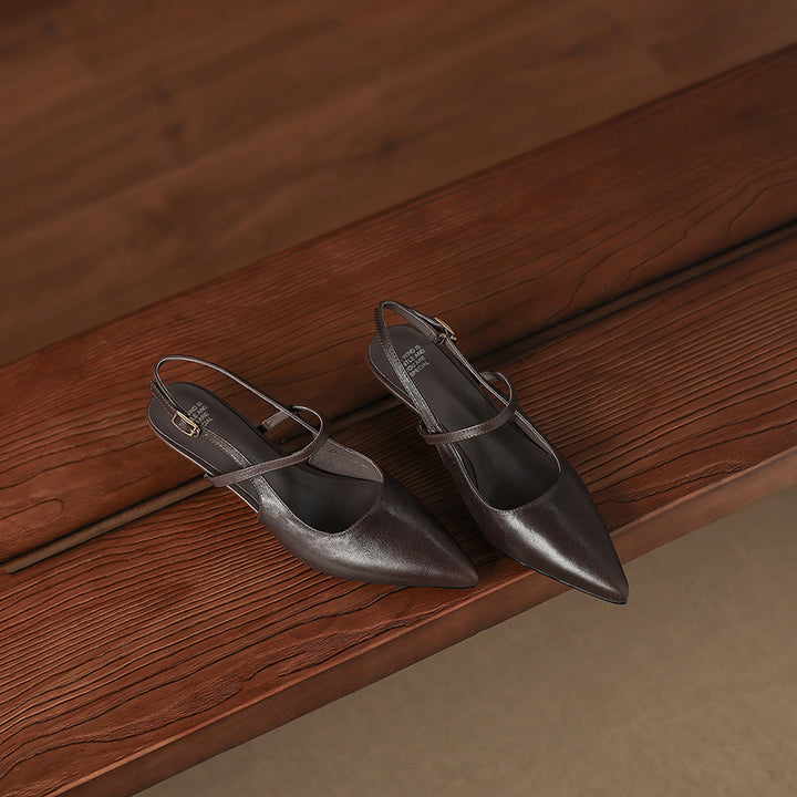 Zyra Genuine Leather Mary-Jane Slingback Heels