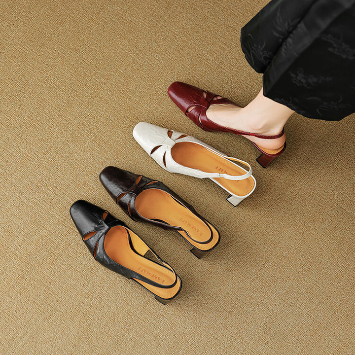 Marlet Genuine Leather Slingbacks