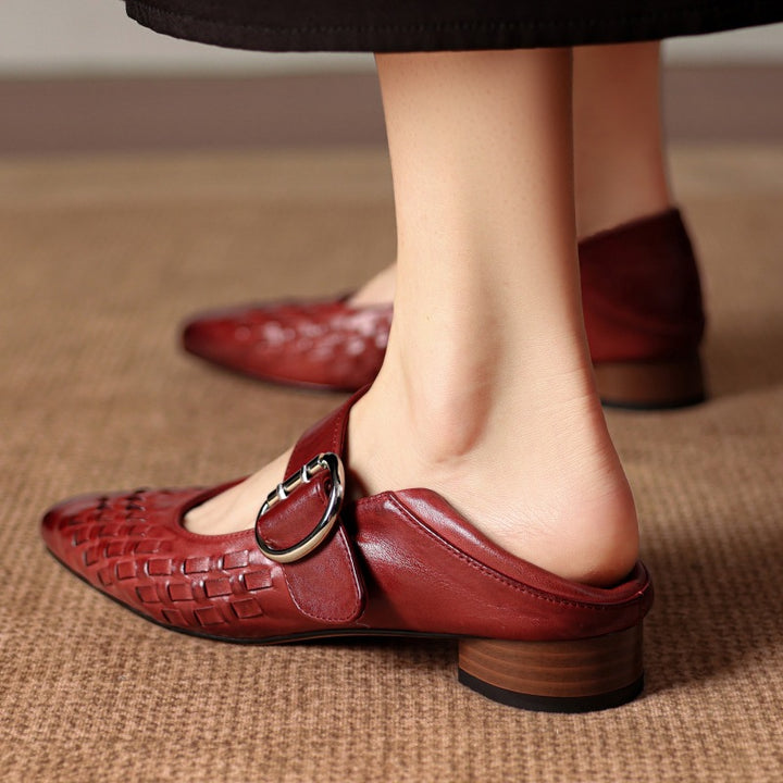 Daria Genuine Leather Mary-Jane Pumps