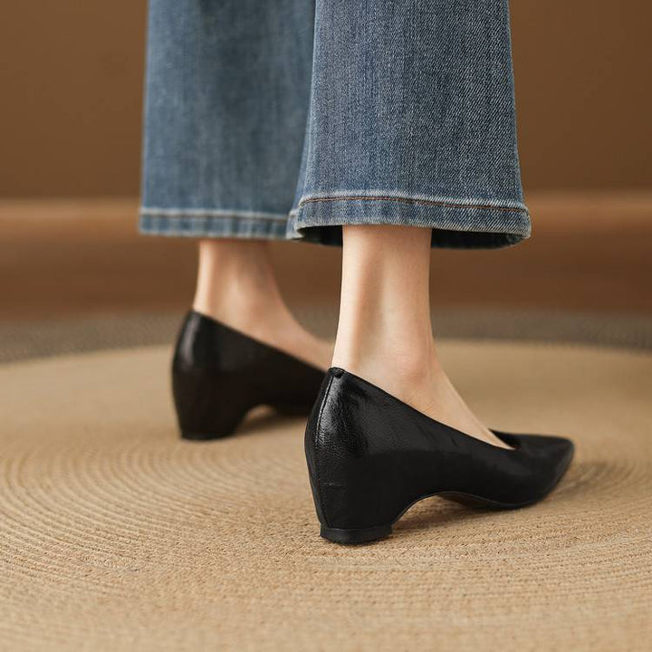 Marlot Genuine Leather Pointed-Toe Heel Pumps