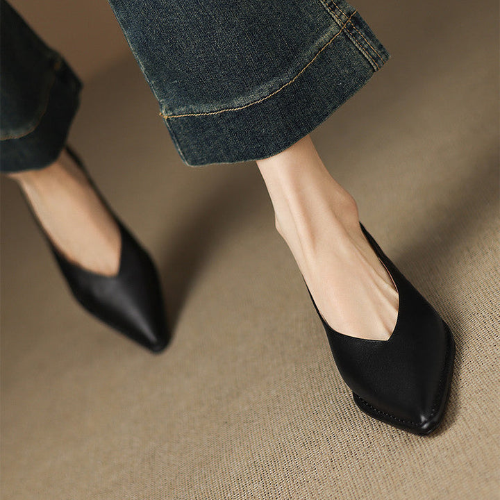 Emma Genuine Leather Pointed-Toe Heels
