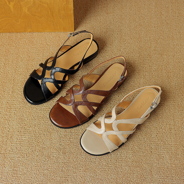 Bellina Genuine Leather Gladiator Slingback Sandals