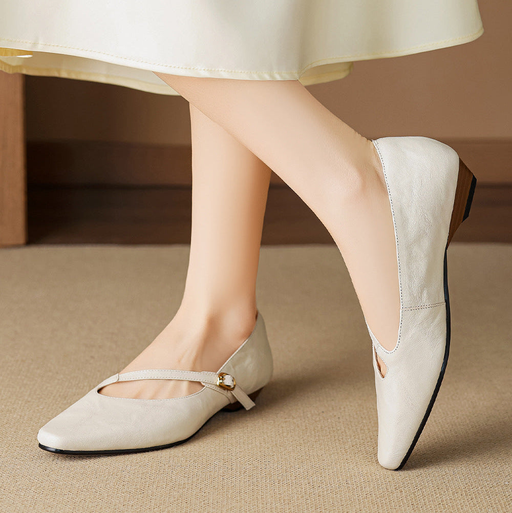 Elaria Genuine Leather Mary Jane Pumps