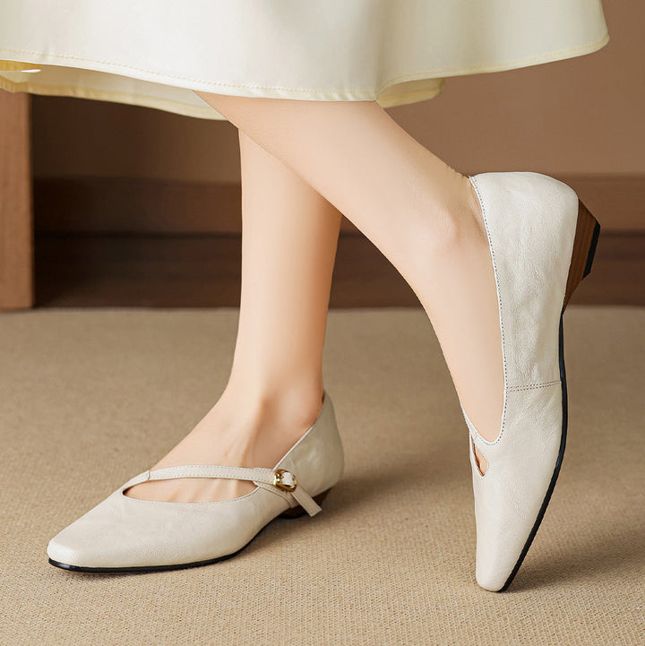 Elaria Genuine Leather Mary Jane Pumps