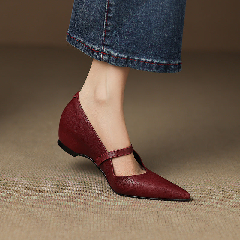 Delia Genuine Leather Heels
