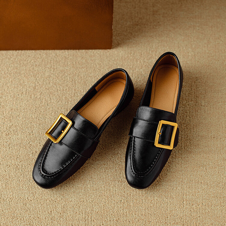 Rizon Genuine Leather Belt Buckle Shoes