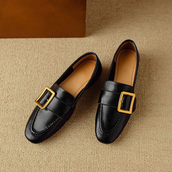 Rizon Genuine Leather Belt Buckle Shoes