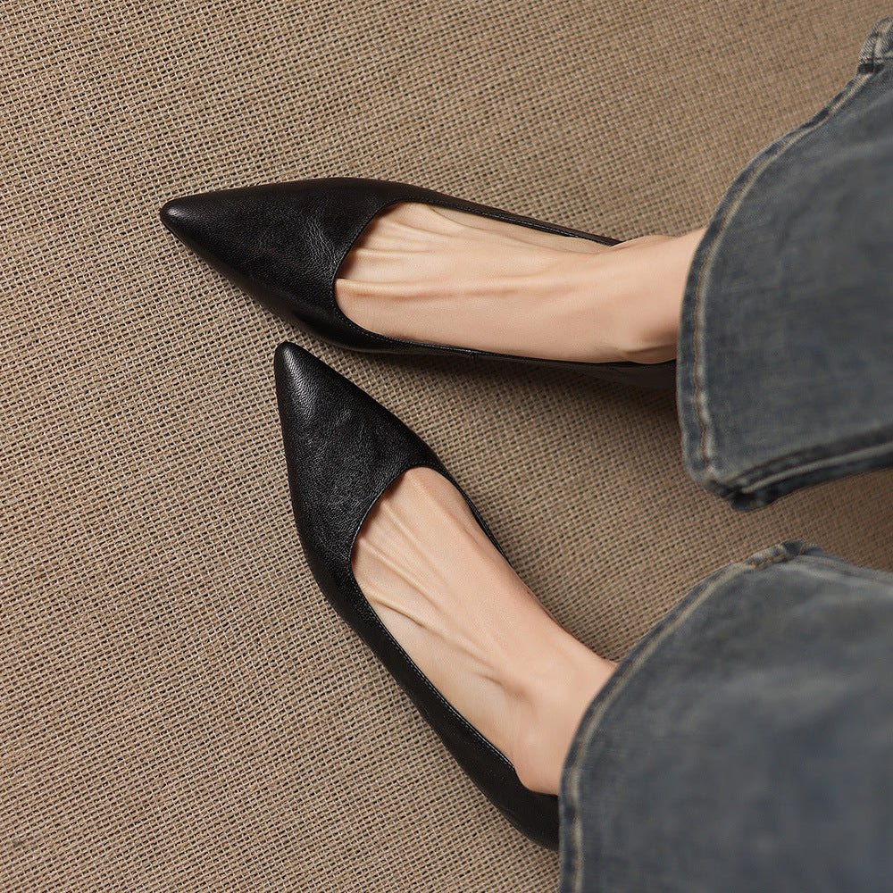 Avia Genuine Leather Pointed-Toe Heels