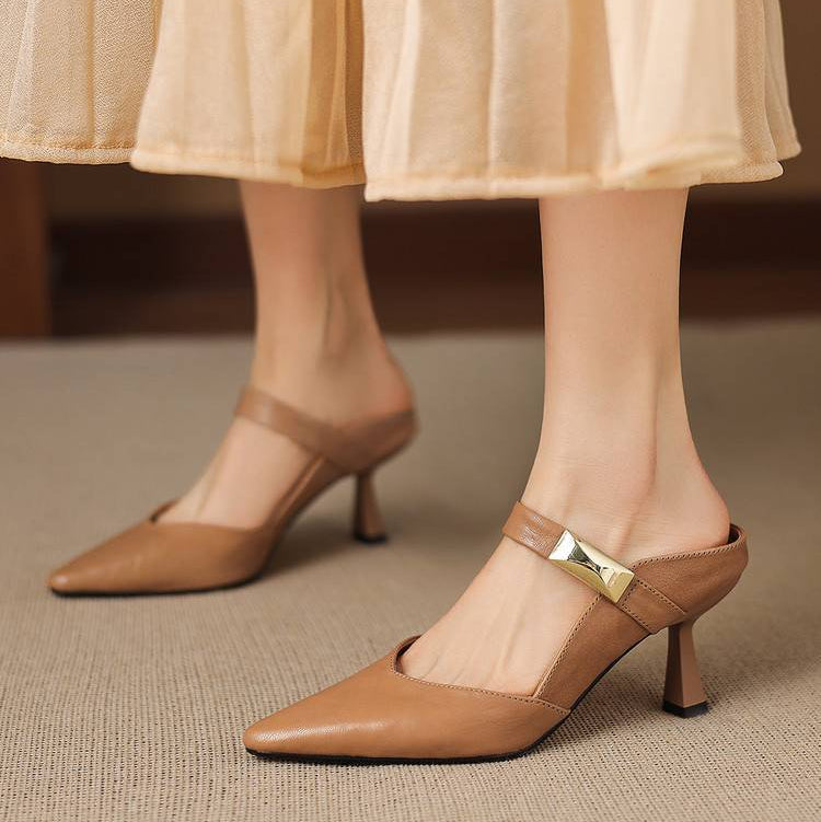 Avani Genuine Leather Mary Jane Mules
